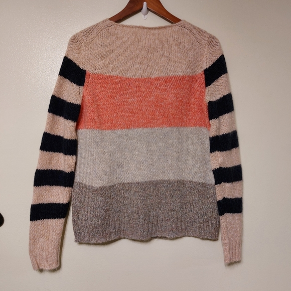 La Vie Rebecca Taylor Striped Textured Jumper Size M Colorblock modern - Picture 4 of 9